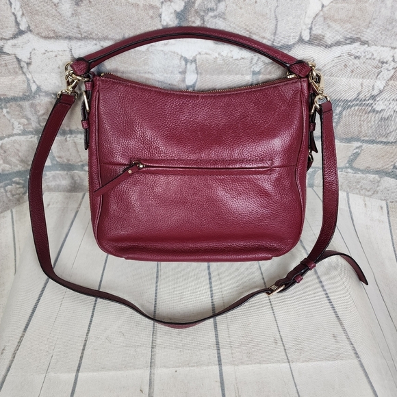 Kate Spade Small Ella Cobble Hill Bag Purse Merlot Red - Picture 7 of 16